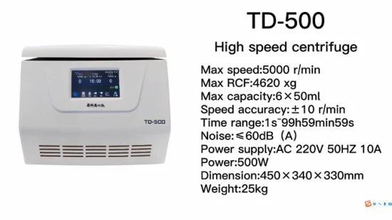 Td-500 Hospital clínico de baja velocidad Médico 15ml 50ml Máquina centrífuga de laboratorio de sobremesa