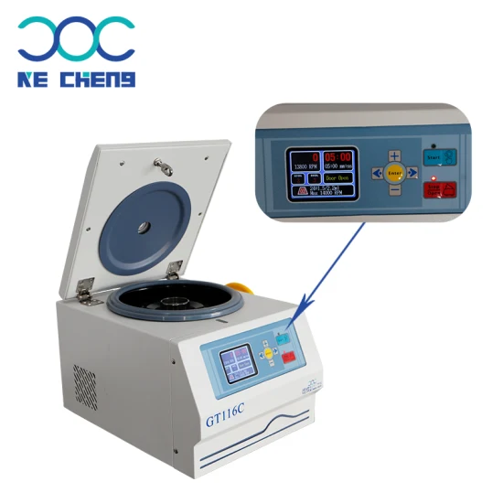 Microcentrífuga de alta velocidad de laboratorio de banco Gt116c